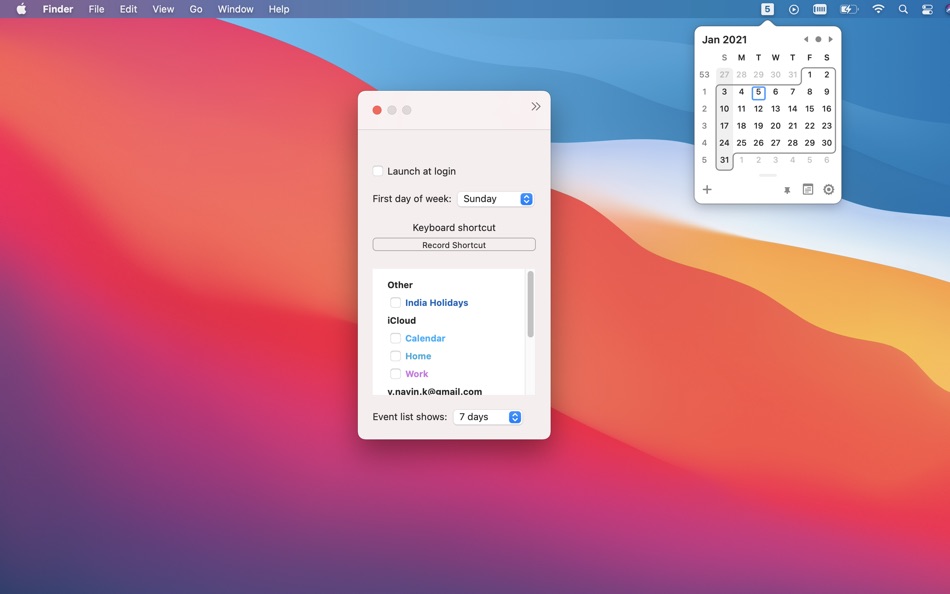 #4. Mini Calendar - Menu Bar (macOS) 由: Kalavathi Ekambaram