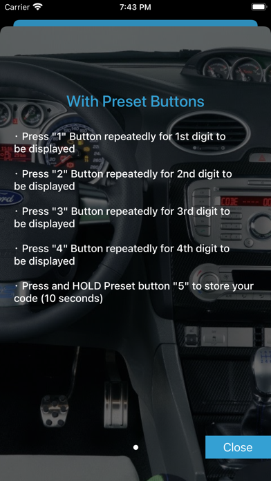 Radio Code for Ford V Serial Screenshot