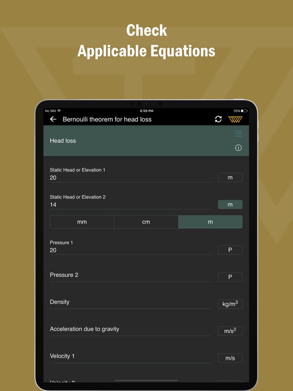 Screenshot #6 pour Fluid Mechanics Calc