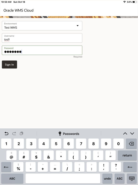Screenshot #2 for Oracle WMS Cloud Mobile