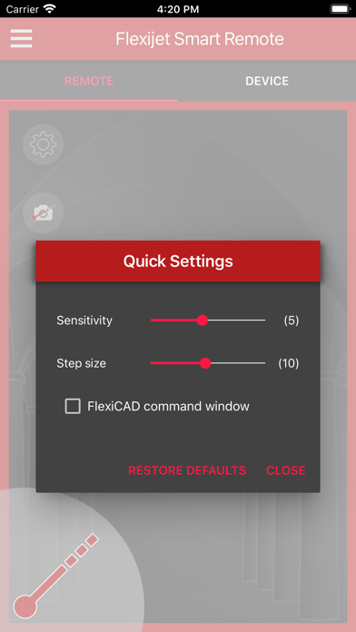 Flexijet Smart Remote Screenshot