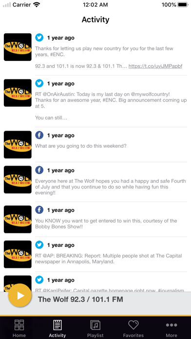 The Wolf 92.3 / 101.1 FM Screenshot 2 - AppWisp.com The Wolf 92.3 / 101.1 FM Screenshot 2 - AppWisp.com