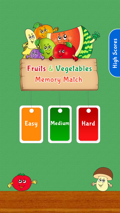 Fruits Vegetables Memory Game Screenshot