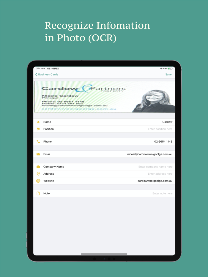 Card Scan - Scan business card