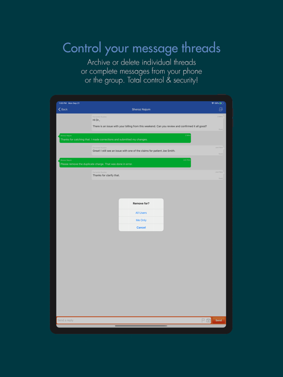 mdMessage - Secure Messaging iPad screenshot 4 - Social Networking app