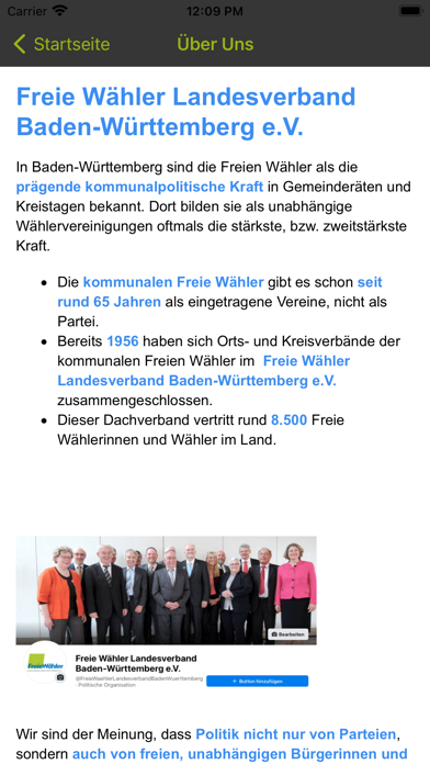 Freie Wähler Landesverband BW Screenshot