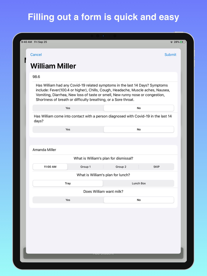 COVID Screen - St. Gertrude