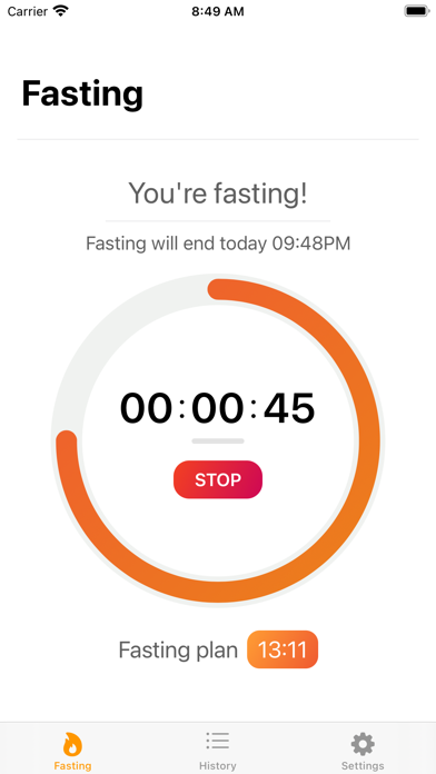 Intermittent Fasting Tracker. Screenshot