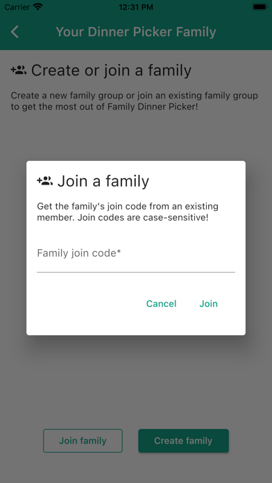 Family Dinner Picker Screenshot