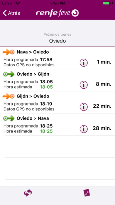 Horarios Renfe Feve Screenshot