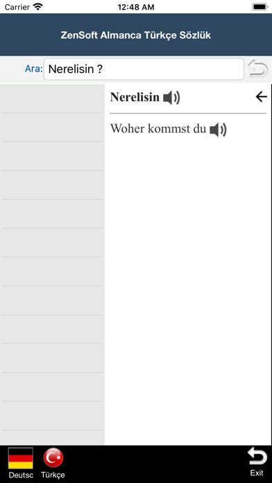 Almanca Türkçe Sözlük -Zensoft Screenshot