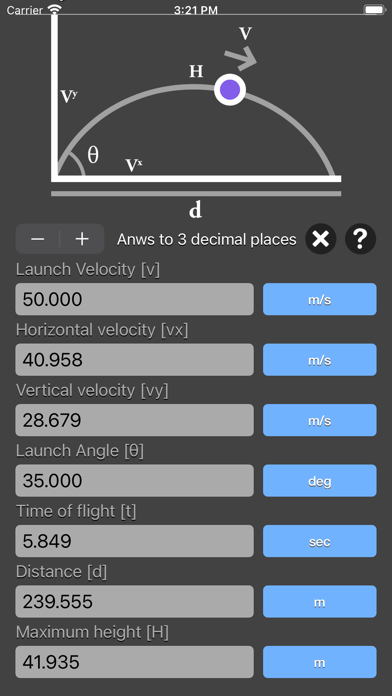 Projectile Motion Calc screenshot 3