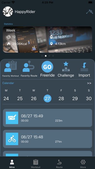 Xplova Workout Plus Screenshot