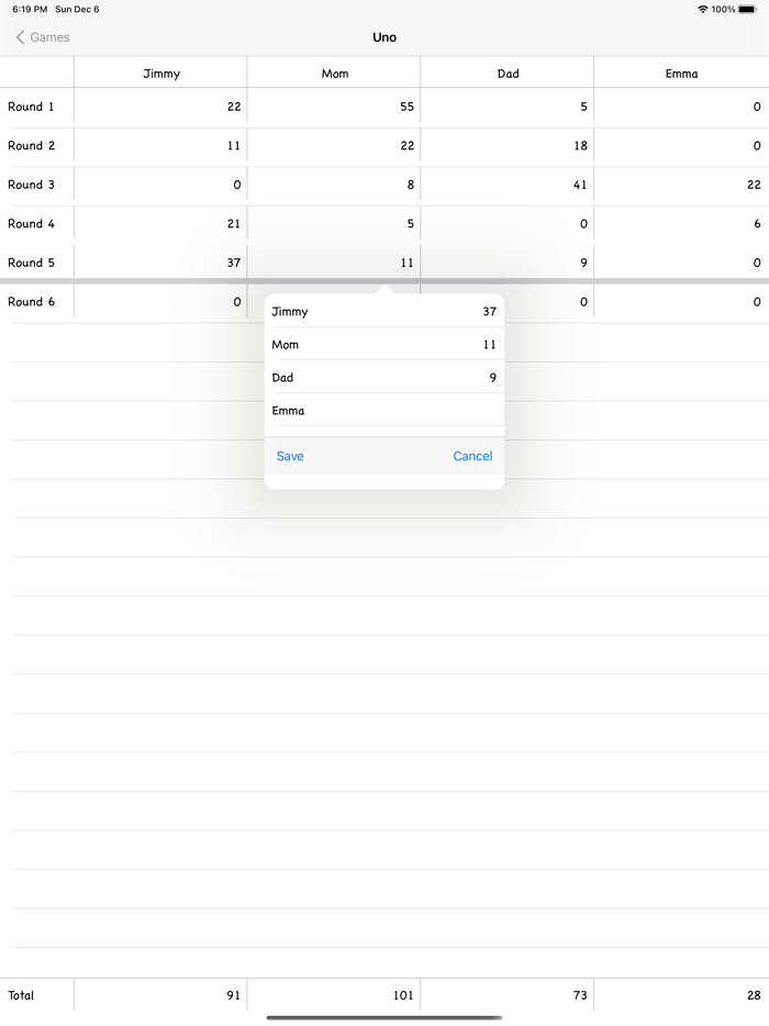 Easy Score Keeper for Games