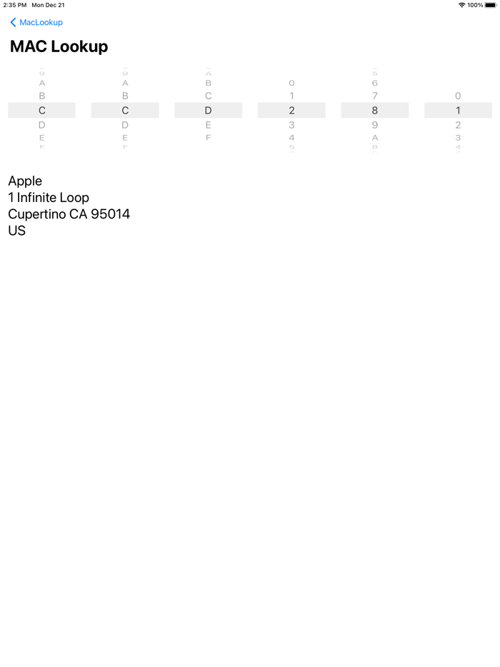 MacLookup - MAC Address Search