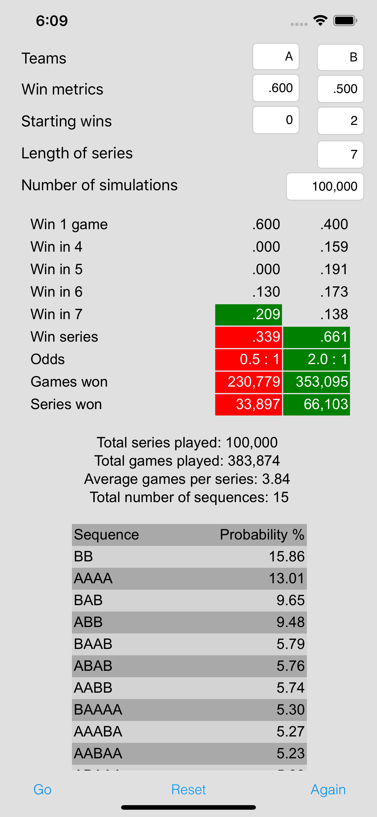 Playoff Simulator