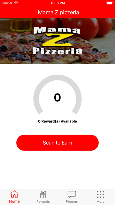 Mama Z Pizzeria Rewards Screenshot