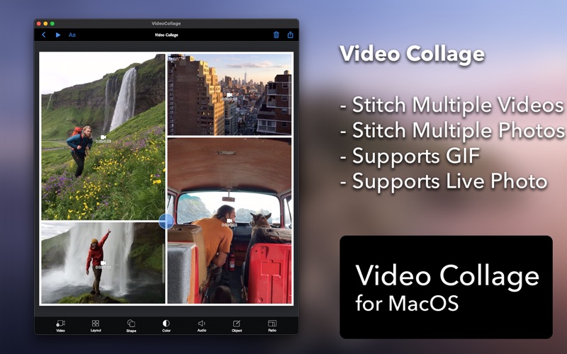 video collage : stitch videos iphone screenshot 2