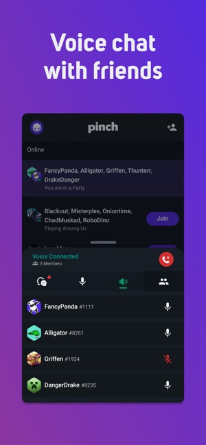 Pinch Voice Chat For Gamers On The App Store - how to join parties in roblox on ipad