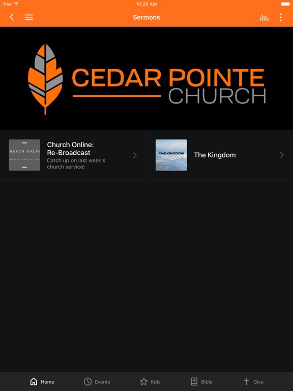 Cedar Pointe Church iPad screenshot 2 - Lifestyle app