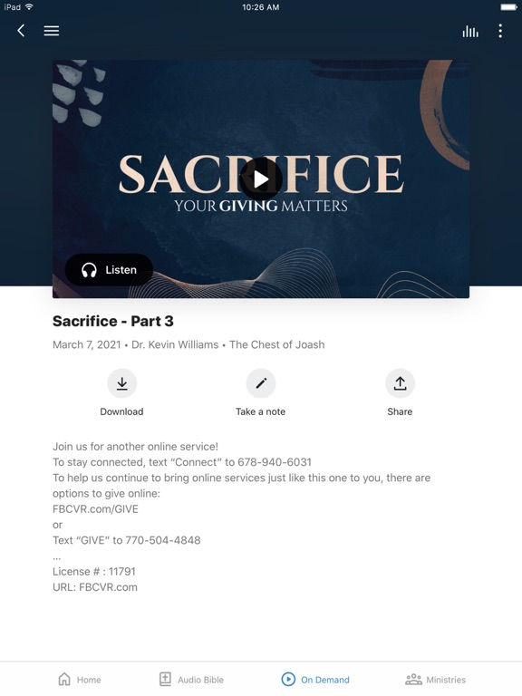 Villa Rica First Baptist iPad screenshot 3 - Lifestyle app