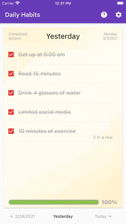 Track everyday tasks