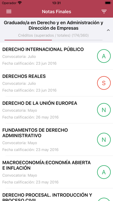 UCO Calificaciones Screenshot