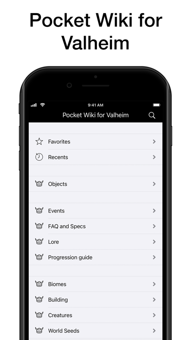 Pocket Wiki for Valheim Screenshot