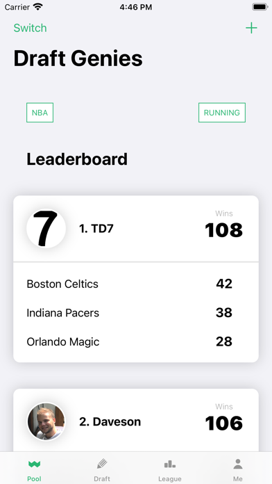 WinsPool App Screenshot