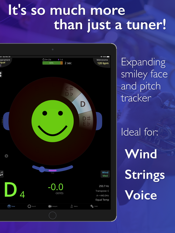 Screenshot #1 for TonalEnergy Tuner & Metronome