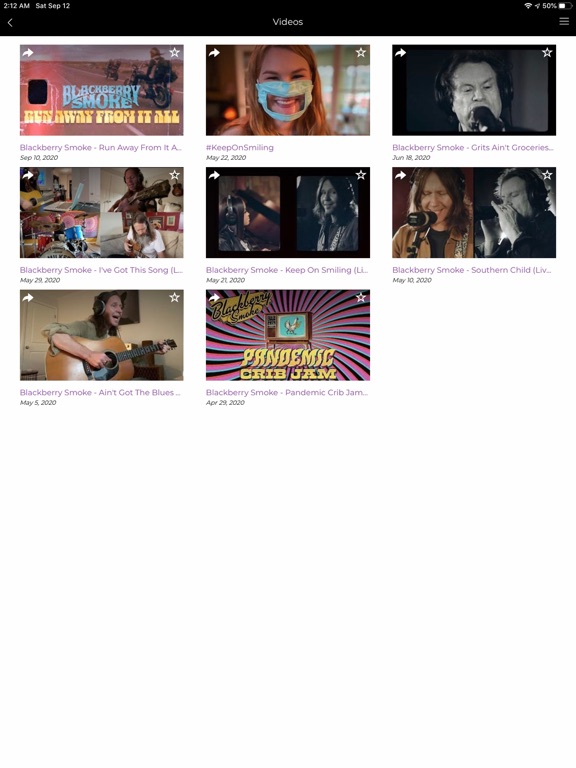 Blackberry Smoke iPad screenshot 3 - Music app