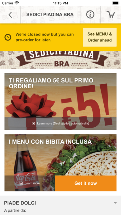 Sedici Piadina Bra screenshot 3