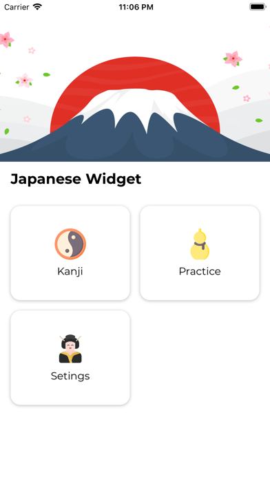 Kanji Widget JLPT Screenshot