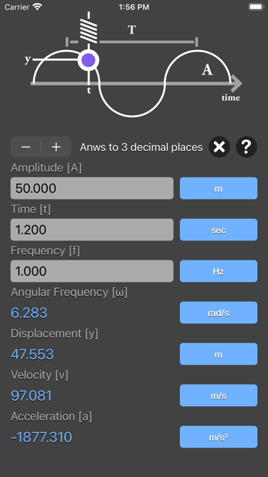 Simple Harmonic Motion Calc screenshot 2