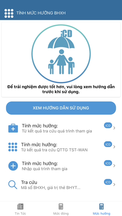 iCD-Tính mức hưởng BHXH Screenshot