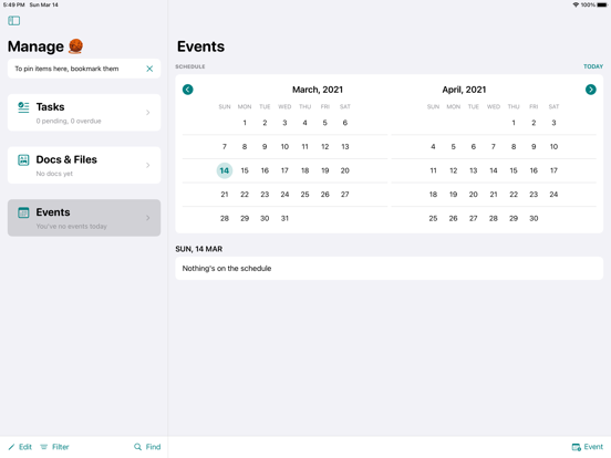 Screenshot #6 pour Manage: Tasks, Docs & Events