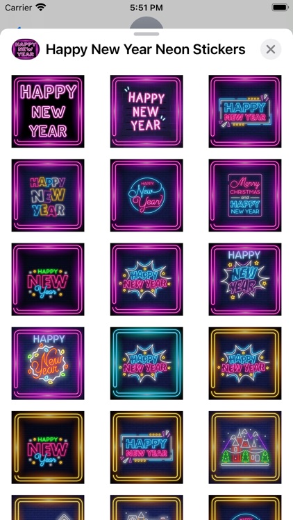 Happy New Year Neon Stickers screenshot-7