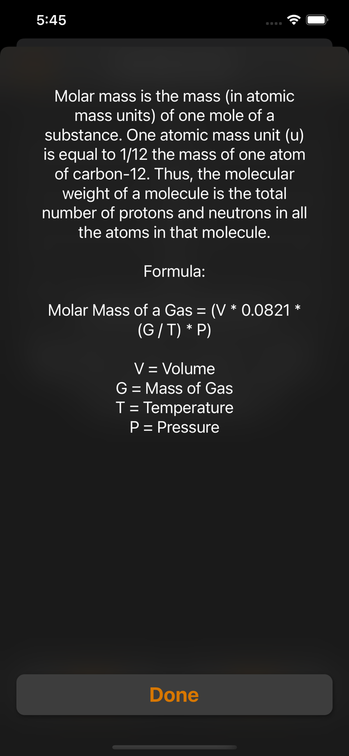 Chemistry Calculator