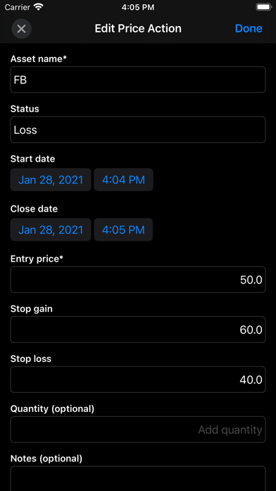 Price Action Screenshot