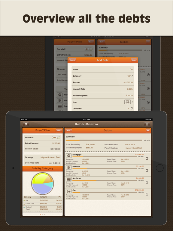 Screenshot #4 pour Debts Monitor for iPad