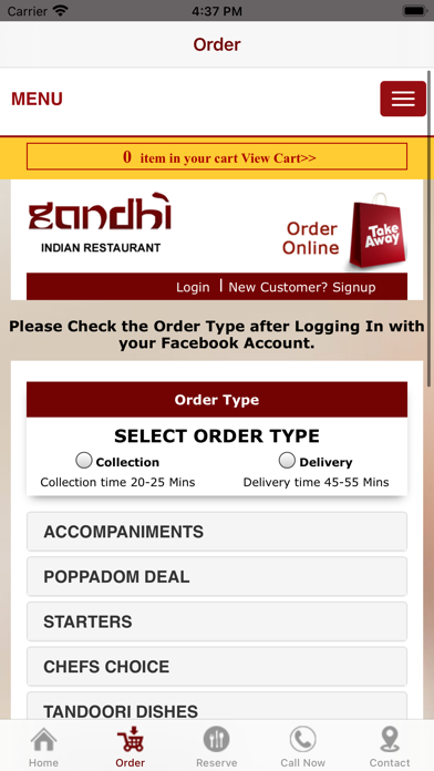 Gandhi Restaurant Screenshot