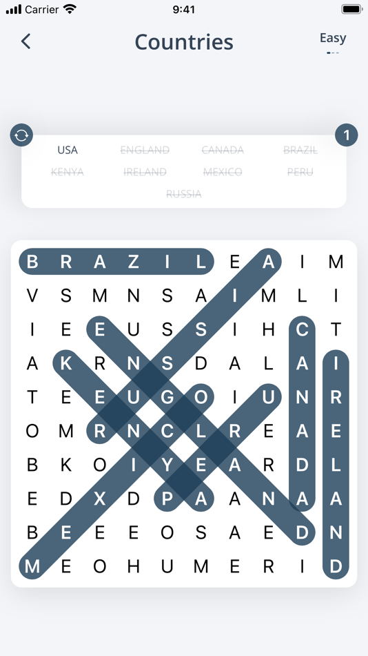 #1. • Word Search • (iOS) By: Peak Ridge