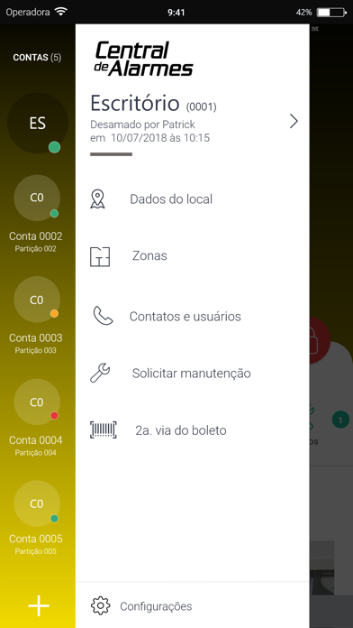 Central de Alarmes Screenshot