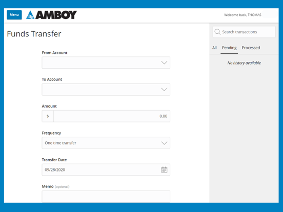 Amboy Digital Banking iPad screenshot 2 - Finance app