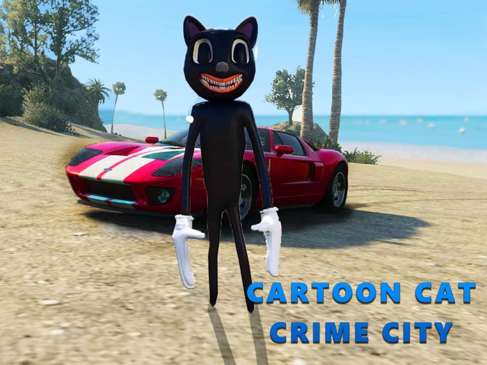 Cartoon Cat Crime City Hero 3D