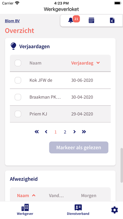 Werkgeverloket Screenshot