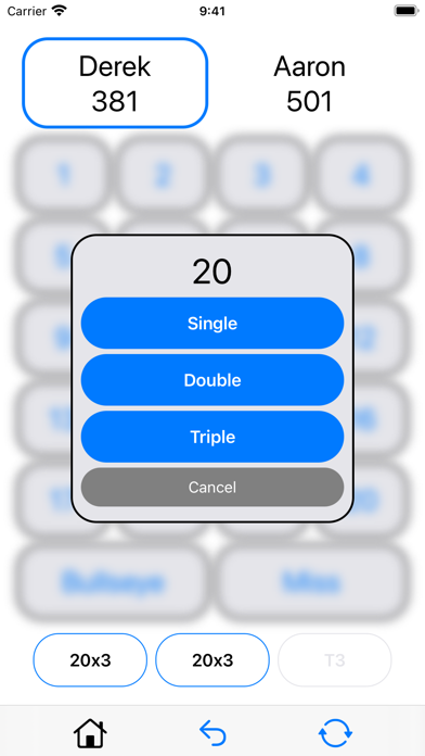 Simple Dart Scoreboard Screenshot