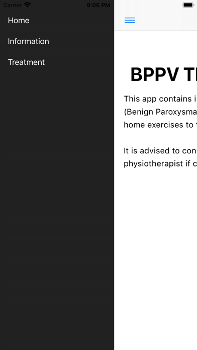 BPPV Treatment Screenshot