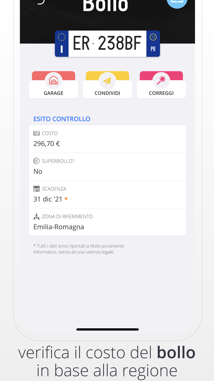 Veicolo info targa no ads