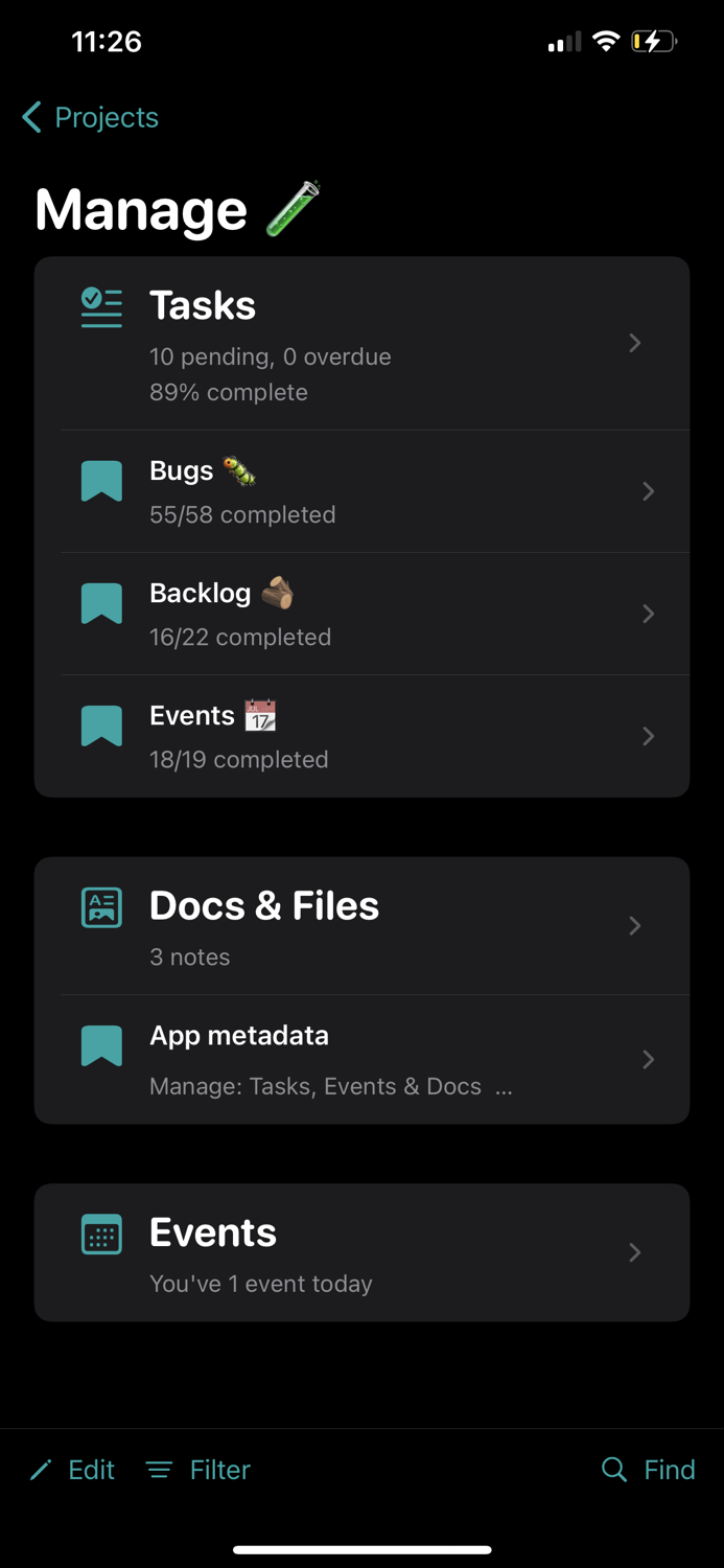 Manage Tasks Docs and Events